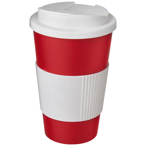 Gobelet isolant promotionnel avec grip 350ml Americano® Rouge / Blanc